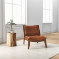 thumbnail image 5 of Allora Mid-Century Wood/Leather Accent Chair in Cognac Tan/Walnut, 5 of 5