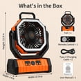 thumbnail image 4 of WLRETMCI Portable Camping Fan with LED Light 20000mAh Rechargeable Battery Powered Fan with Remote and Timer for Tent, RV, Travel & Emergency Use, 4 of 9