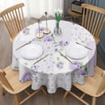 thumbnail image 3 of Pioneer Flower Floral Print Pattern Round Tablecloth 60"x60",Wrinkle Wipeable Table Cloth for Kitchen Dining Room Picnic Patio Party, 3 of 6
