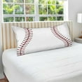 thumbnail image 5 of Baseball Body Pillow Cover with Zipper, Soft and Cozy Fuzzy Fleece Body Pillow Case Cover 21 x 54 in, Plush Long Body Pillow Pillowcase for Fall and Winter Home Decor Gifts, 5 of 7