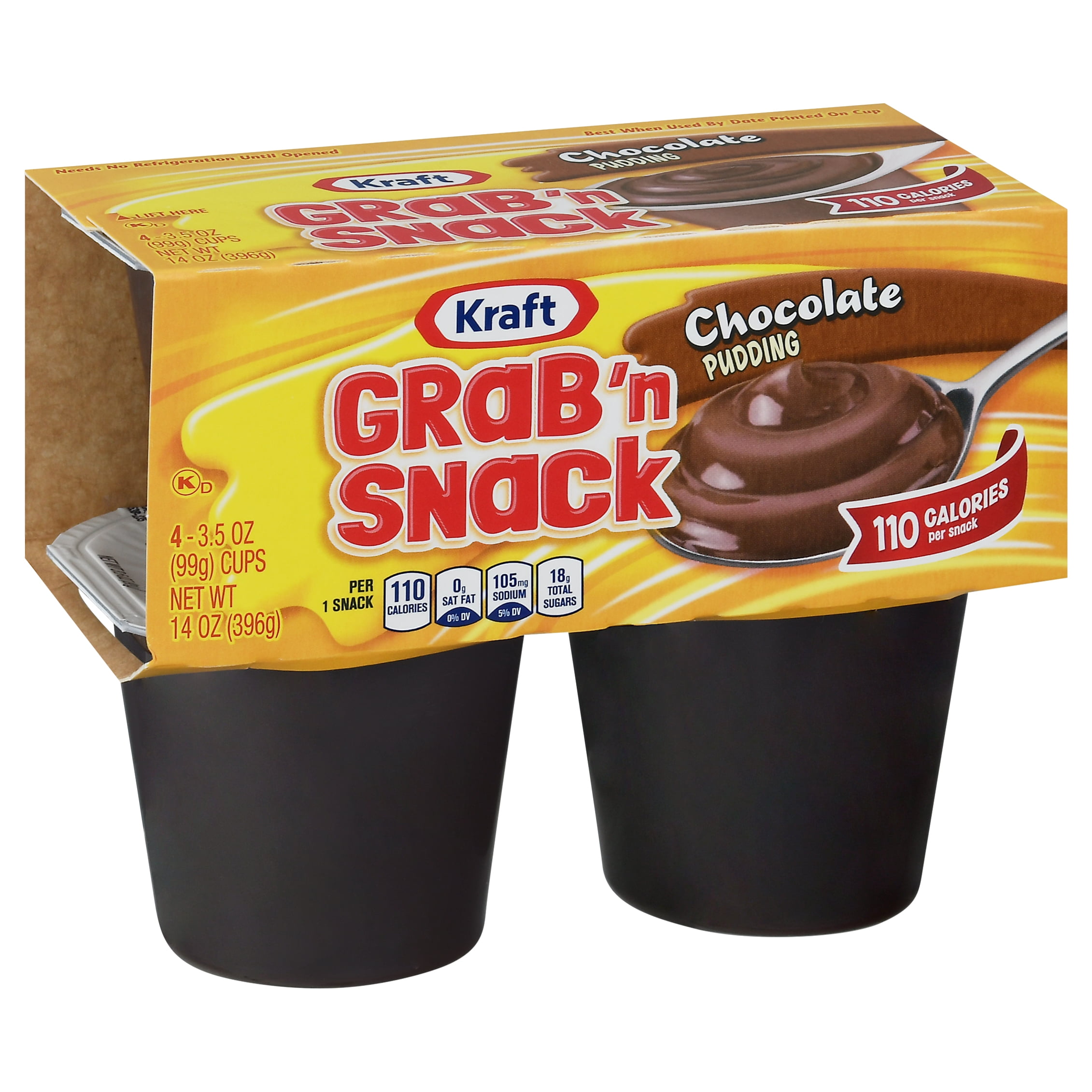 Handi Snacks Chocolate Pudding 4 Pack, 14 Ounce - 12 Case