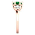 thumbnail image 3 of Clara Pucci 14K Rose Gold Solid Gold Emerald Three-Stone Anniversary Ring for Women - 1.72 cttw Round Cut, 3 of 8