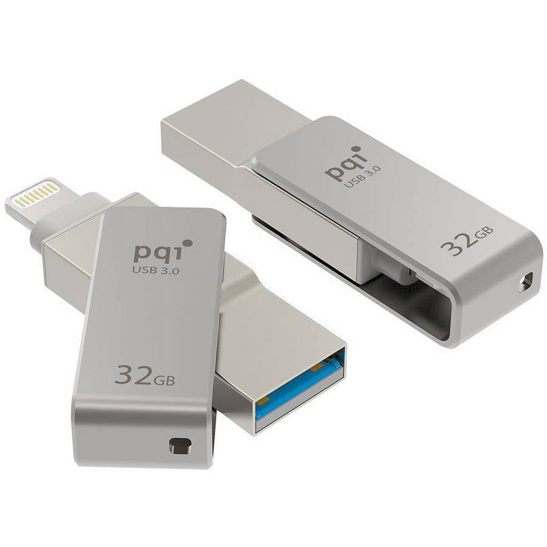 PQI iConnect mini - USB flash drive - 32 GB - USB 3.0 / Lightning - metallic gray - image 2 of 4