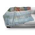 thumbnail image 3 of Winter Soft Flannel Fleece Blanket, Christmas Season Themed Snowy Digital Art Multicolored Houses and Reflection on Sea, Cozy Plush for Indoor and Outdoor Use, 50" x 70", Multicolor, by Ambesonne, 3 of 6