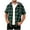 Army Green, variant on Maean Men's Plaid Hooded Shirt Short Sleeve Button down Tops Drawstring Casual Tshirts with Pockets