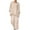 Beige, variant on Business Casual Outfits for Women Women Casual Solid Round Neck Long Sleeve Splice Shirt Blouse Elastic Waist Pant Set Suits Petite Pants Suit Interview Clothes for Pants Suit Summer Work Wome Beige M