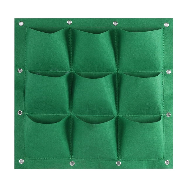 BOROCO 9 Poches Vertical Verdissement Mur Suspendu Jardin Cultiver des Sacs De Plantes Jardinière(Vert)