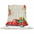 thumbnail image 2 of Winter Red Truck Throw Flannel Blanket 30x40In Cardinal Bird Linen Berry Pine Cones Super Soft Cozy Bed Blanket, Lightweight Plush Fuzzy Bed Throw for Bedroom Sofa Couch Living Room, 2 of 4