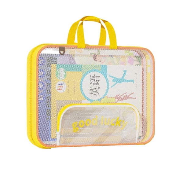 OADUKQ Handheld Organizer Bag, multi-compartment Storage Organizer Design, Home Kitchen Office and Workspace Storage, Yellow