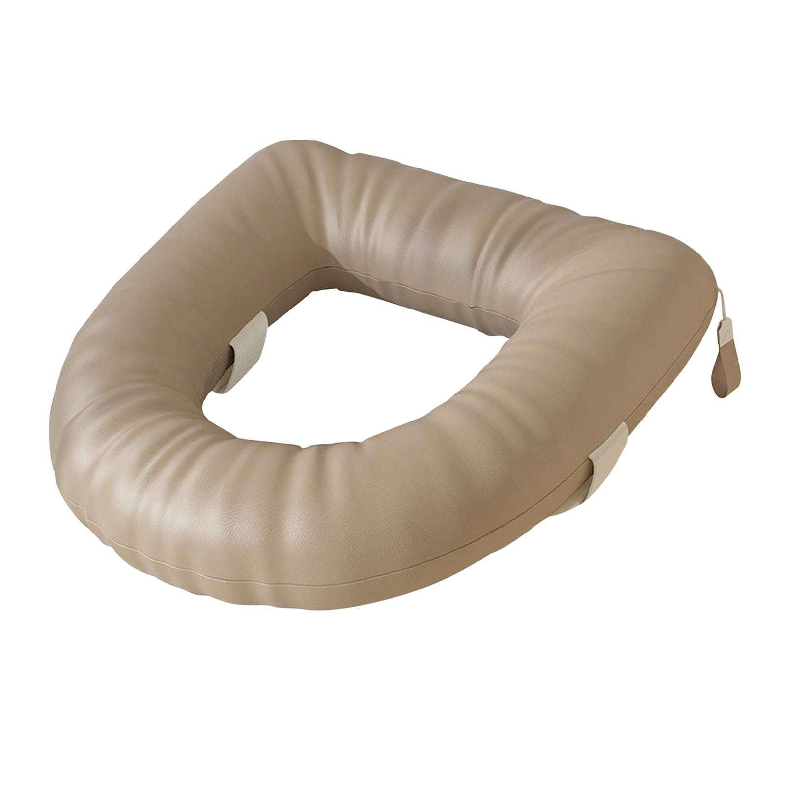Raised Toilet Seat Cushion Cover Waterproof PU Leather Surface for Standard Toilets and Home Bathroom Safety