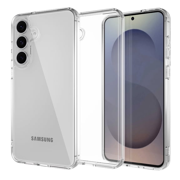 UUBOXS Clear Case for Samsung Galaxy S25FE, Bayer Anti-Yellowing Material, Camera Lens Full Protection, Slim Air Cushion, Hybrid PC Back, Transparent