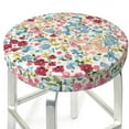 thumbnail image 3 of Xecao's Trendy Floral Design Print Stool Covers offer stylish, washable protection for PU round bar stools, perfect for home or commercial use., 3 of 7