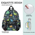 thumbnail image 5 of Dinosaur Pattern with Text Elements Cute School Backpack Bag for School with Padded Back and Adjustable Shoulder Straps 15.25"x11.5"x5.25", 5 of 5