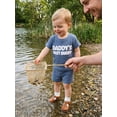 thumbnail image 4 of BemeyourBBs Toddler Baby Boy Daddy's Best Buddy Outfit Newborn Infant Boy Summer Clothes Waffle Knit Letter Embroidered Short Sleeve T Shirt Tops and Shorts 2 Pcs Set, 4 of 9