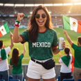 thumbnail image 6 of Zimjoy 2026 Mexico Soccer Jersey for Men Crew Neck Short Sleeve Aztec Calendar Graphic Short Sleeve Fan Shirt for Game Day Travel Streetwear and Casual Wear Army Green 2XL, 6 of 8