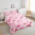 thumbnail image 2 of jejeloiu Ribbon Bow Tie Queen Comforter Set,Pink Princess Bowknot Bedding Sets,Fairy Tale Theme Bedding Comforter Set,Lightweight Room Decorative Reversible,3 Pieces, 2 of 7