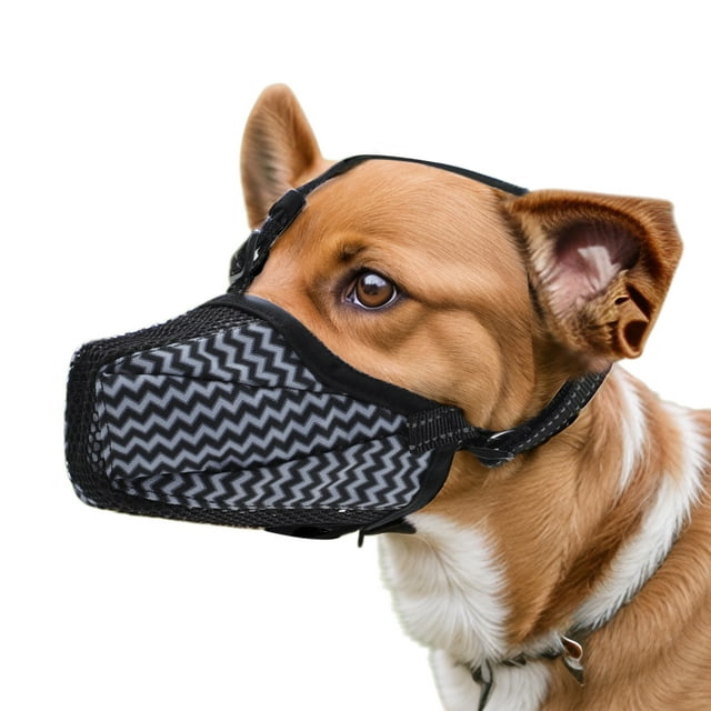 Bozal para Perro Único Bargains Transpirable Malla para Cachorros Bozal para Perros Medianos Anti Mordida Masticar Bozal con Correa Ajustable Reflectante Gris Medio