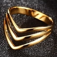 thumbnail image 2 of 316L Stainless Steel Rose Gold Statement Pointed Chevron Ring, 2 of 6