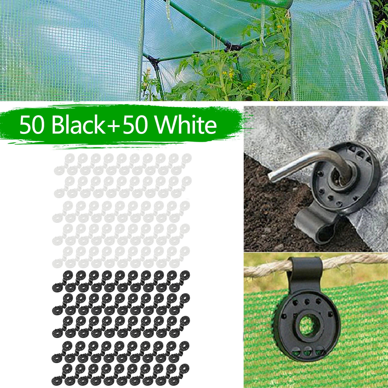 Shade Cloth Heavy Duty Lock Grip Clips, Round Plastic Black Clips for Sun Shade Net, Shade Fabric Netting Clips, Mesh Clip for Shade Cloth Accessories, Durable Grip Clips for Garden Shading