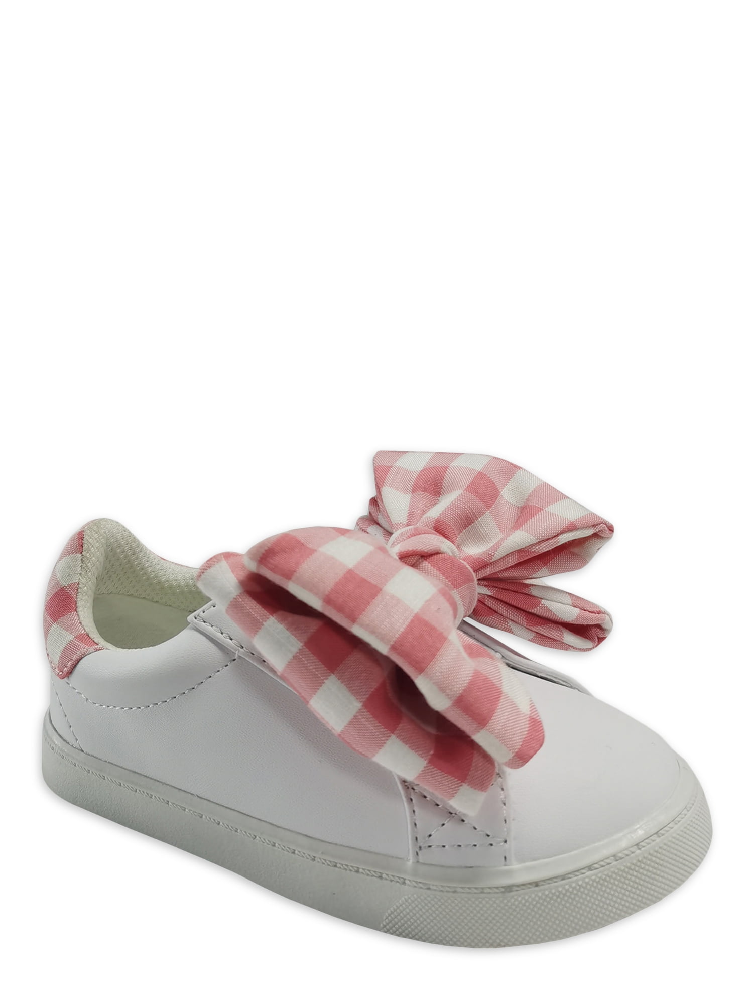 Wonder Nation Toddler Girls Gingham Bow Sneaker, Sizes 7-12