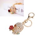 thumbnail image 4 of Llavero De Calavera, Anillos De Llave De Calavera De Flores Gancho, Diamantes De Imitación Checa, Día De La Madre, Colgante De Bolsas, Con Anillos De Llave, Colgante De Autos, 4 of 7