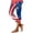 #0287-Blue, variant on Pouno Women's American Flag Print Capri Leggings High Waist Stretch Knit Pants Independence Day Patriotic Events Bold Stylish Cropped Leggings Gift