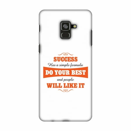 Samsung Galaxy A8 Plus 2018 Case - Success Do Your Best, Hard Plastic Back Cover, Slim Profile Cute Printed Designer Snap on Case with Screen Cleaning