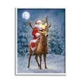 thumbnail image 4 of Stupell Industries Santa Riding Reindeer Landscape Holiday Painting White Framed Art Print Wall Art, 4 of 5