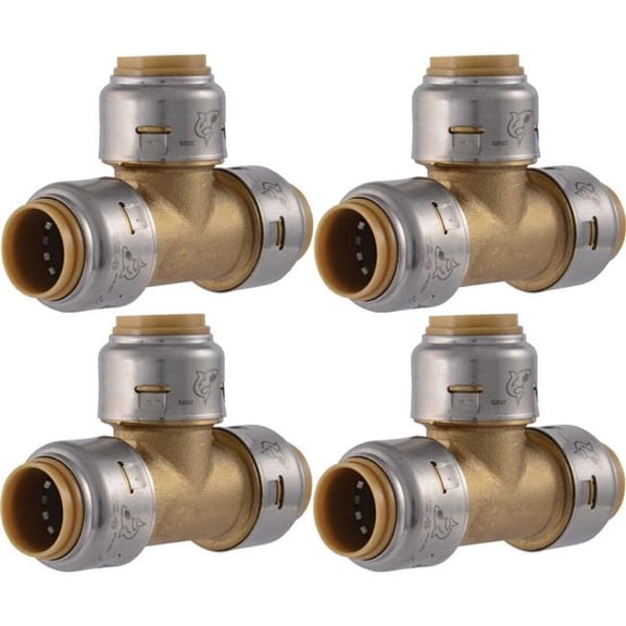 Cash Acme  0.5 x 0.5 x 0.5 in. Push to Connect Brass Tee Fitting, Pack of 4
