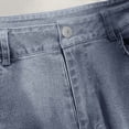 thumbnail image 5 of Women's Stretch Denim Capris Pants with Pockets, Mid Distressed Hem Casual Summer Stretchy Cropped Trousers, Solid Color Trendy Comfy Daily Wear Travel Essentials | Aestivo, Blue S, 5 of 9