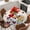 Red Yellow, variant on Black Gnomes Daisy Round Tablecloth, Fitted Table Cover with Elastic for 36"-44" Round Tables, Pastoral Country Garden Floral Table Cloth Outdoor Indoor Dinning Party Waterproof Tablecloths
