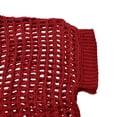 thumbnail image 6 of Womens Summer Scoop Neck Short Sleeve Sweater Casual Crochet Hollow Out Knit Tops Pullover Shirts Beach Coverup Womens Summer Boho Tops Red XL, 6 of 8