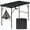 Matte Black, variant on Folding Table 4 Foot with Mesh Bag, Indoor Outdoor Heavy-Duty Portable w/Handle,Fold-in-Half for Picnic, Party, Camping, Matte White
