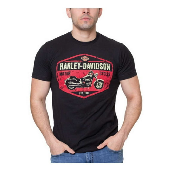 Harley-Davidson Men's Preserve Short Sleeve Crew-Neck Cotton Tee - Coal (XL), Harley Davidson