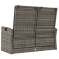 thumbnail image 3 of vidaXL Banc de Jardin Inclinable avec Coussins Gris 118 cm Rotin Poly, 3 of 5