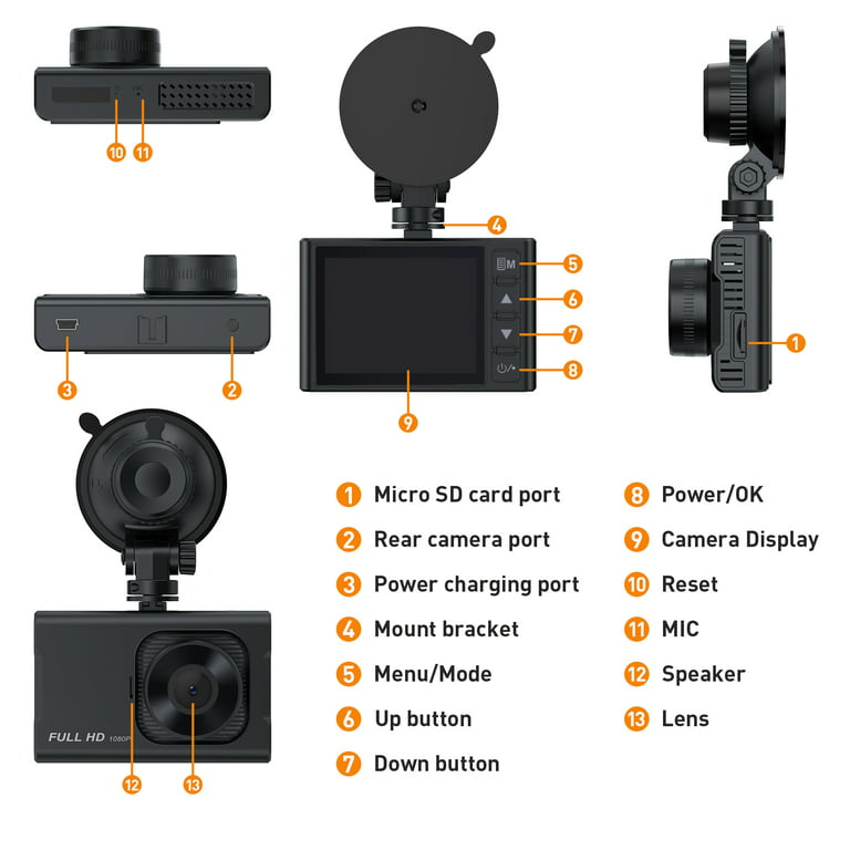 Wireless car camera FULL HD + external button