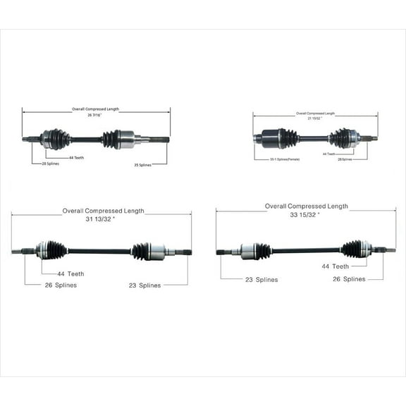 Front & Rear CV Axle Shafts For Ford 01-08 Escape Automatic Trans 4 Wheel Drive