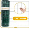 thumbnail image 2 of Green PVC Coated Welded Wire Fencing, 72in High x 50ft Long, 2 inch x 4 inch 14GA 2/3/4/5/6 Ft Tall Welded Wire Fence Rolls, Green Metal Garden Fence Wire Roll Garden Fencing for Yard, 2 of 14