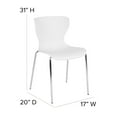 thumbnail image 5 of Flash Furniture Lowell Contemporary Design White Plastic Stack Chair, 5 of 11