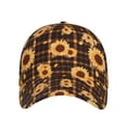 thumbnail image 2 of Yiaed Brown Plaid Sunflower Print Cap Adjustable Size for Running Workouts and Outdoor Activities All Seasons, 2 of 5