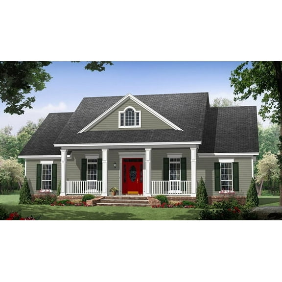 House Plan Gallery - HPG-1870- 1,870 sq ft - 3 Bedroom - 2.5 Bath Small House Plans - Single Story Printed Blueprints - Simple to Build (5 Printed Sets)
