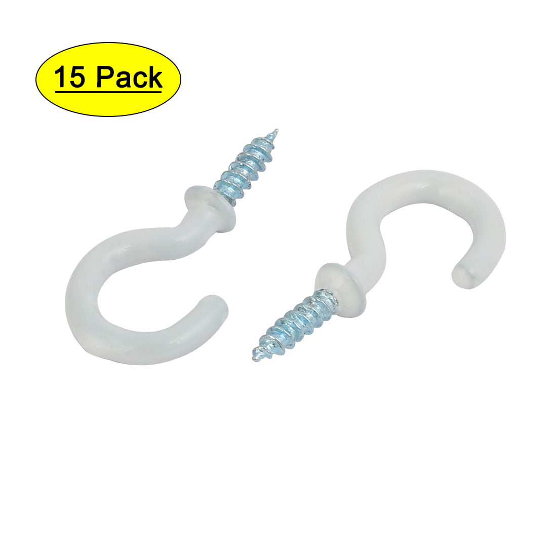 Merriway BH04764 Cup Hook White Plastic Coated 25 mm Set of 6 Pieces Pack of 6