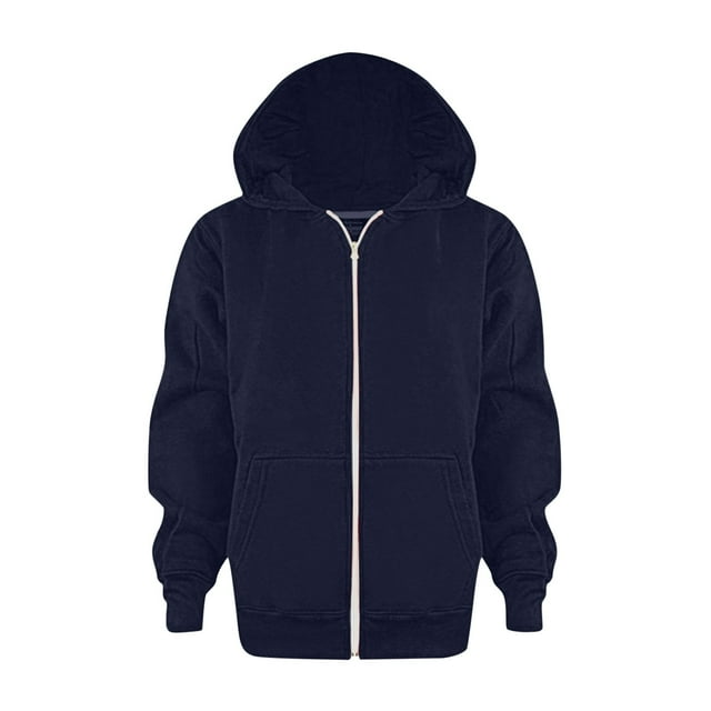 Chandail à Capuche à Manches Longues pour Filles avec Imprimé de Lettres, Fermeture Éclair, Doux, avec Poche avant