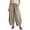 Beige*, variant on RUTAYY Women's Pants Knit Lace Capris Solid Color With Pockets Drawstring Elastic Waist Daily Wear Trendy Vibrant Trousers