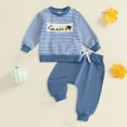 thumbnail image 2 of Xudanell Baby Boy Winter Clothes Crewneck Boy Coming Home Outfit Truck Sweatshirts Pants 12 Month Boy Clothes Blue 3-4 Years, 2 of 4