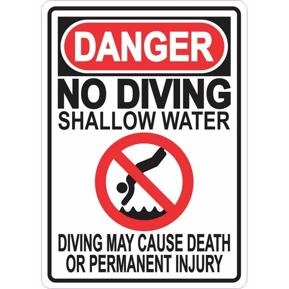 5in x 7in No Diving Shallow Water Magnet