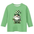 thumbnail image 3 of Blusas y camisas de manga larga y cuello redondo para niños con estampado del Día de San Patricio, manga 3/4/cuello redondo tres cuartos, parte inferior y superior para niños, parte superior de poliés, 3 of 4