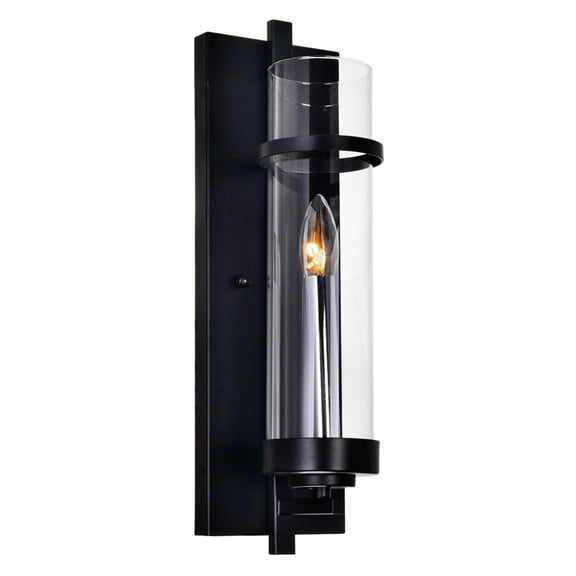CWI Lighting Sierra 1 Light Contemporary Metal Wall Sconce in Black