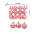 thumbnail image 3 of 12 Pack Flocked Christmas Ball Ornaments, Lightweight Quick Hanging Baubles, Multi Style Reusable Pendant for Hotel Mall Wedding Xmas Indoor Commercial Decoration, 3 of 8