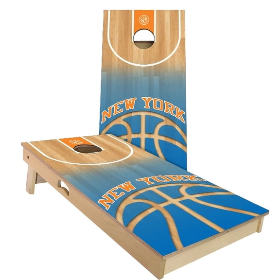 Skip's Garage | New York Basketball Cornhole Board Set | Includes Boards & Bags | Choose Your Size & Accessories